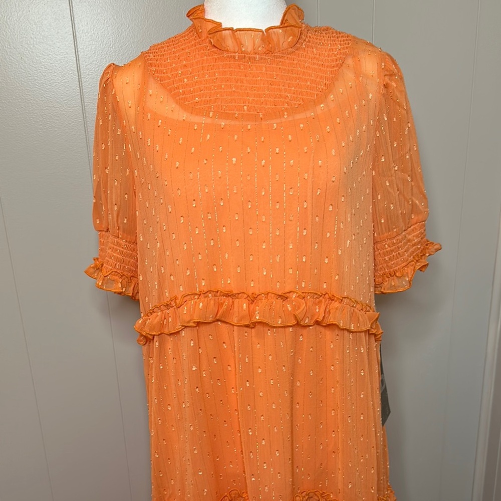 NWT Double D Ranch Orange Ruffle Smocked Maxi Dress - Picture 2 of 15